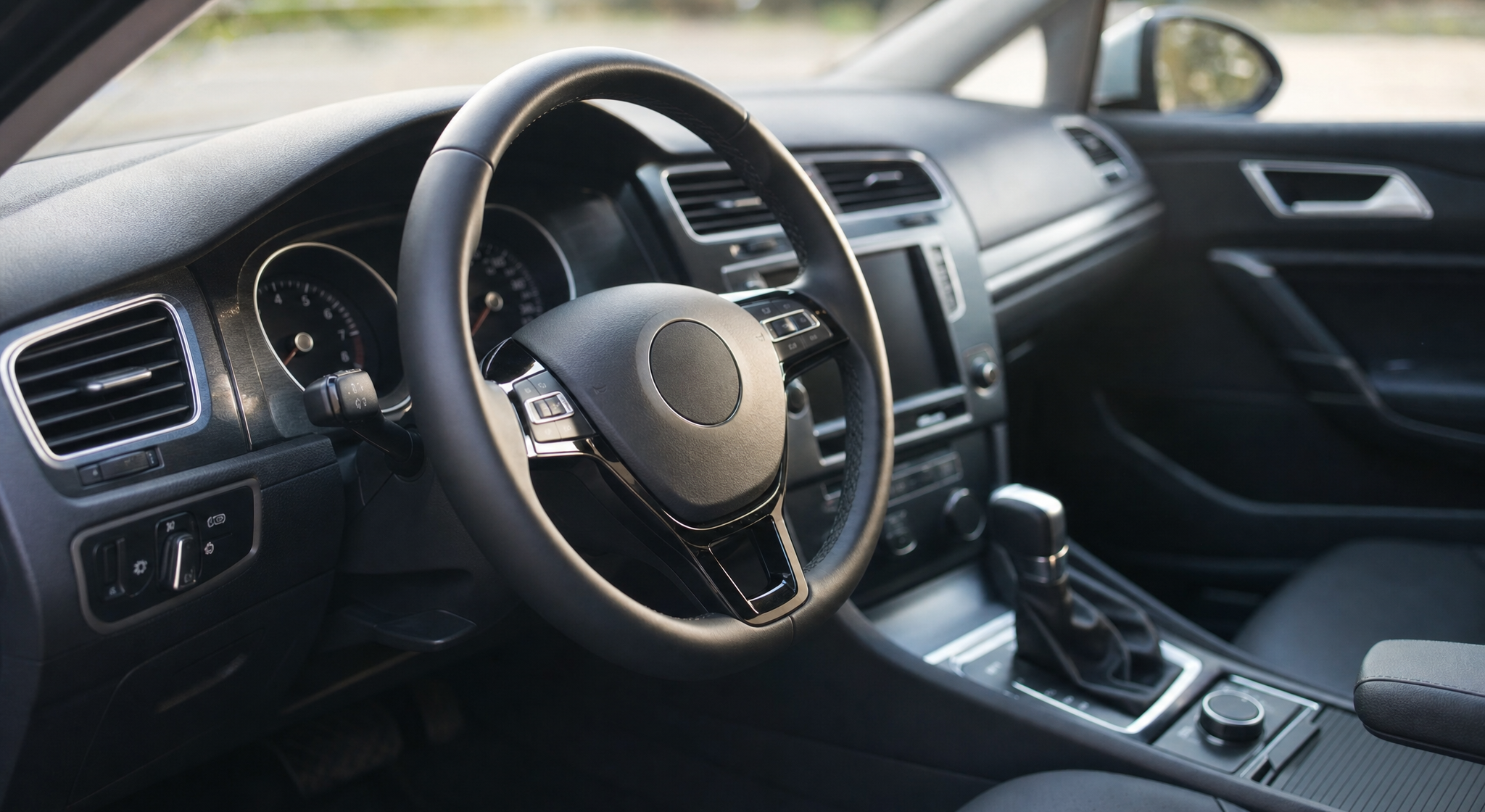 Ilustración conceptual de un interior de automóvil.